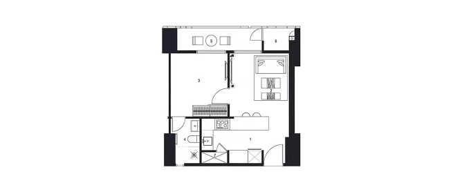 Lodha Estrella Newcuffe Parade Wadala - Floor plan 1 BHK 500 Sq.ft