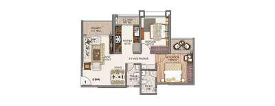 Sai World Legend, 2 BHK-714 Sq.ft