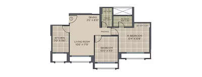 Hiranandani Eagleridge, 2 BHK-701 Sq.ft