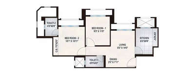 Hiranandani One Park, 2 BHK-559 Sq.ft