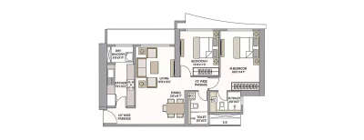 Prestige City, 2 BHK-769 Sq.ft