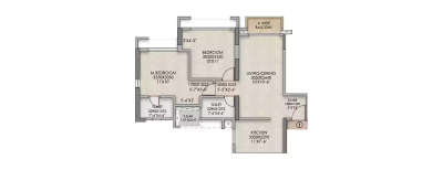 Raymond Ten X Era, 2 BHK-615 Sq.ft