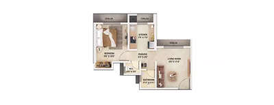 Vihang The Promise, 1 BHK-343 Sq.ft