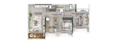 Dosti Eden, 2 BHK-650 Sq.ft