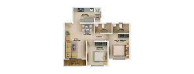 Dosti Heron, 2 BHK-552 Sq.ft