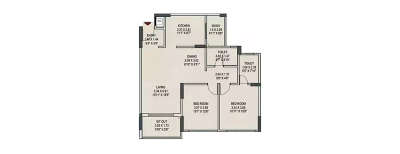 Pride Enchanta II, 2 BHK-955 Sq.ft