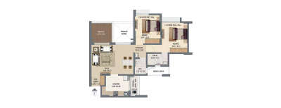 Pride Kingsbury, 2 BHK-579 Sq.ft