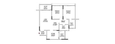 Pride Palatia II, 2 BHK-1140 Sq.ft