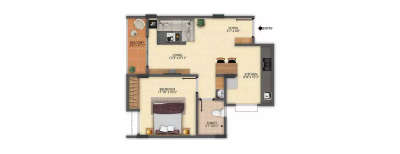 Pride Sunrise, 1 BHK-570 Sq.ft