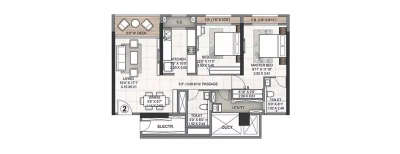 Rustomjee Urbania, 1 BHK-579 Sq.ft