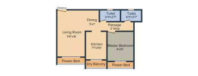 RNA NG Vibrancy, 1 BHK-412 Sq.ft