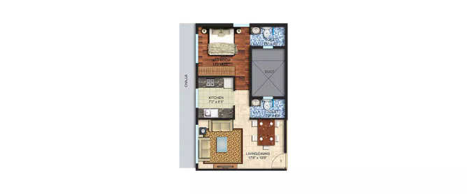 Countdown X Chembur - Floor plan 1 BHK 345 Sq.ft