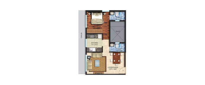 Spenta Alta Vista Chembur - Floor plan 1 BHK 345 Sq.ft
