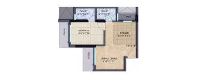 Spenta Ornata Amber, 1 BHK-345 Sq.ft