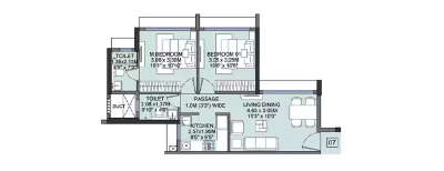 Wadhwa Dukes Horizon, 2 BHK-536 Sq.ft