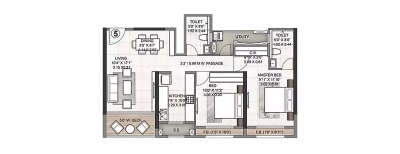 Hubtown Seasons, 2 BHK-742 Sq.ft