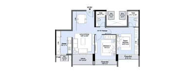 L & T Seawoods West Square, 2 BHK-825 Sq.ft