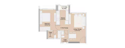Sunteck One World, 1 BHK-407 Sq.ft