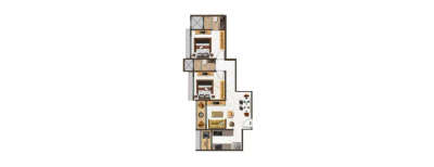 Tharwani Vedant Palacia, 2 BHK-719 Sq.ft