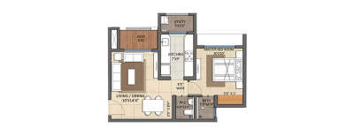 Lodha Casa Premier, 1 BHK-444 Sq.ft