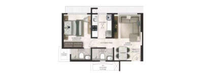 Gurukrupa Marina Enclave, 1 BHK-442 Sq.ft