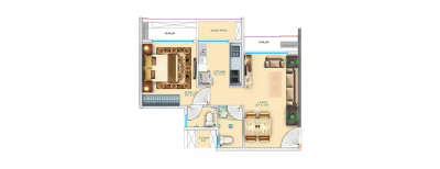 QA Riverfront, 1 BHK-433 Sq.ft