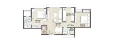 Kalpataru Park Riviera, 2 BHK-674 Sq.ft