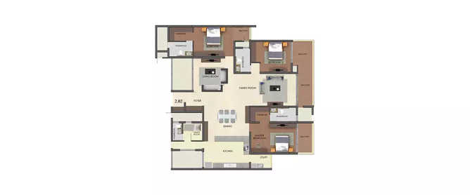 Century Renata Sampangi Rama Nagar - Floor plan 3 BHK 2793 Sq.ft