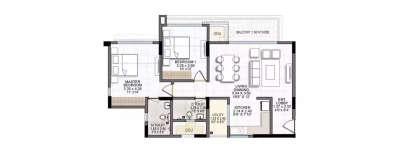 K Raheja Estrella Viva, 2 BHK-673 Sq.ft