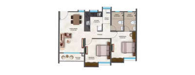 Kumar Megapolis, 2 BHK-698 Sq.ft