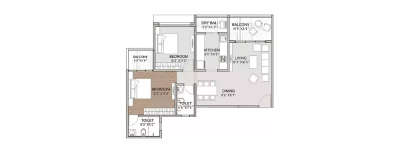 Kunal The Canary, 2 BHK-708 Sq.ft