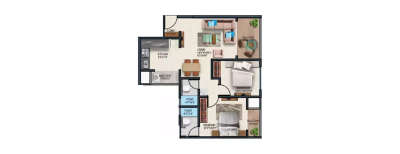 Sonigara 24 Sunshine Tower, 2 BHK-495 Sq.ft