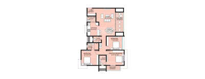 Sonigara 57 Midtown, 3 BHK-1154 Sq.ft