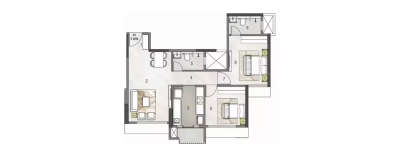 Rustomjee Erika, 2 BHK-615 Sq.ft