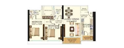 Neelam Senroofs, 2 BHK-828 Sq.ft