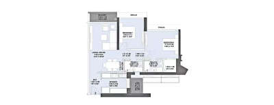 L & T Crescent Bay, 2 BHK-902 Sq.ft