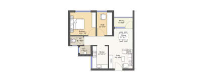 Godrej Azure, 2 BHK-817 Sq.ft