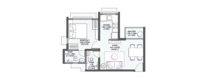 Wadhwa Iris, 1 BHK-387 Sq.ft