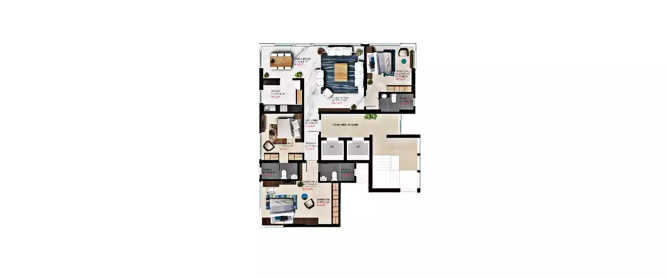 Sugee Parimal Dadar - Floor plan 3 BHK 1235 Sq.ft