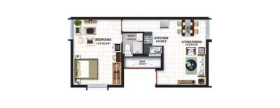 Bren Northern Lights, 1 BHK-440 Sq.ft