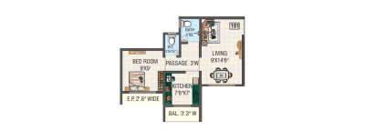 Tulsi Aadvik, 1 BHK-305 Sq.ft
