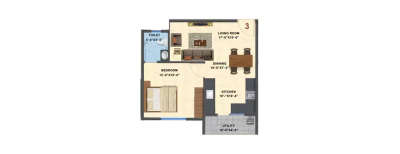 Saiven Siesta, 1 BHK-580 Sq.ft