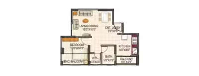 GK Aryavat, 1 BHK-511 Sq.ft