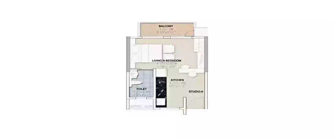 Malpani Vivanta Baner - Floor plan Studio 266 Sq.ft