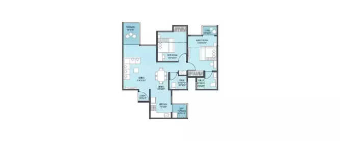 Rama Skyland Moshi - Floor plan 2 BHK 546 Sq.ft
