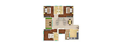 Konark Riva, 3 BHK-1068 Sq.ft