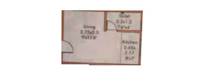 Sara City, 1 RK-196 Sq.ft
