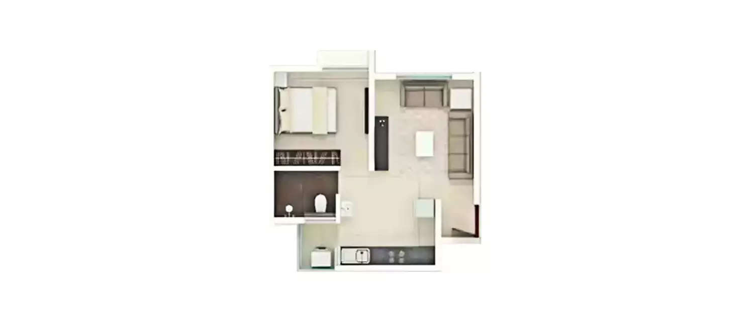Floor plan for 1 BHK