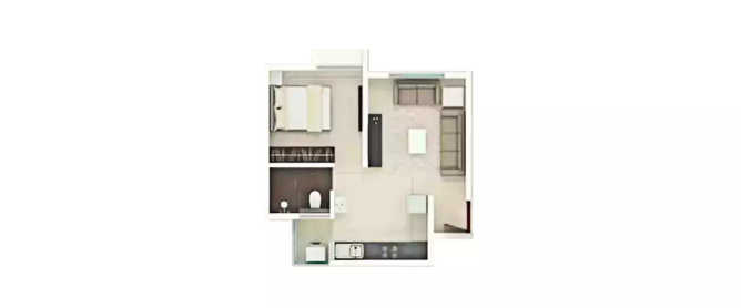 Rohan Akriti Kanakapura - Floor plan 1 BHK 535 Sq.ft