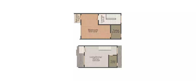 Shriram One City Valarpuram - Floor plan 1 BHK 685 Sq.ft